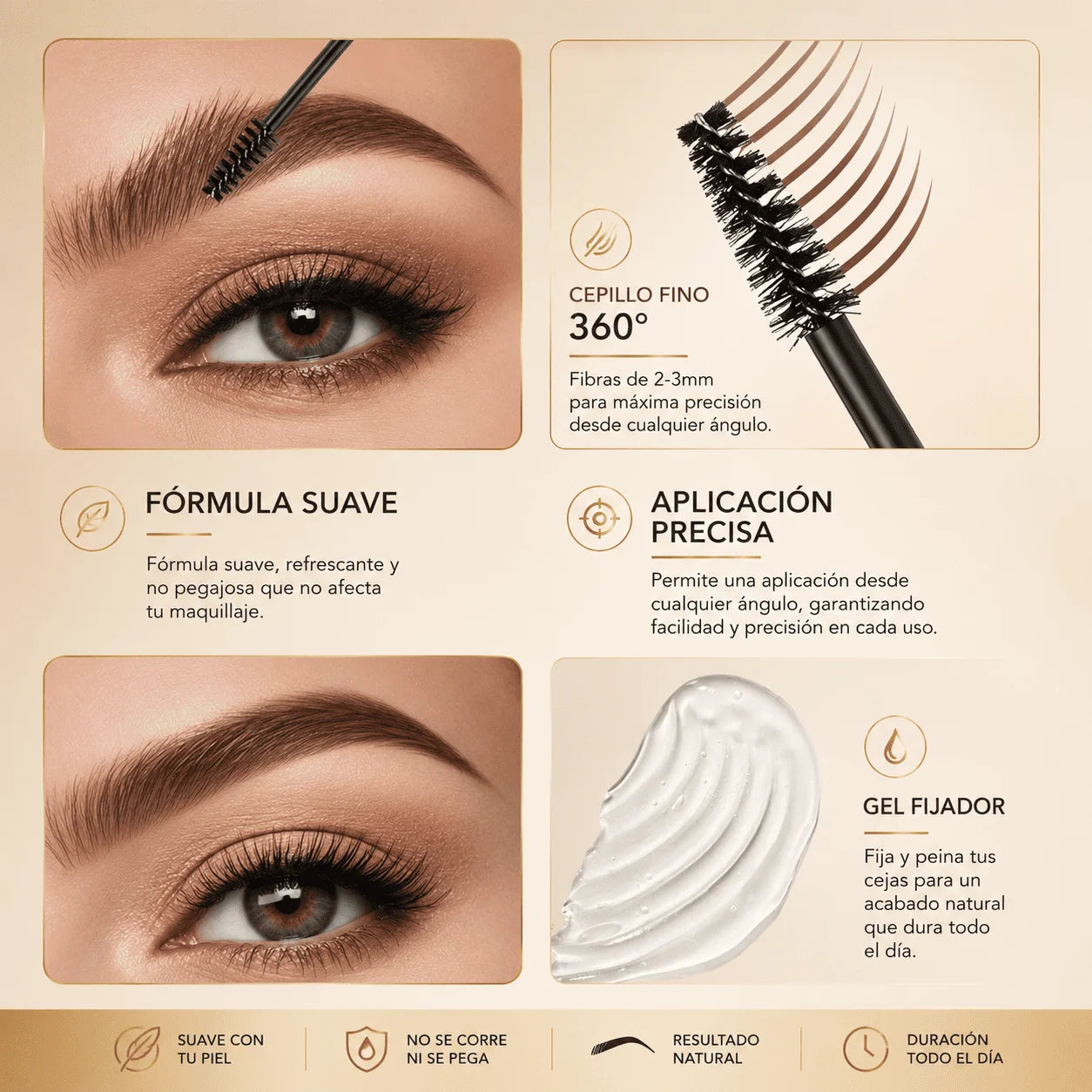 Lápiz de Gel y Crema para Cejas 3 en 1
