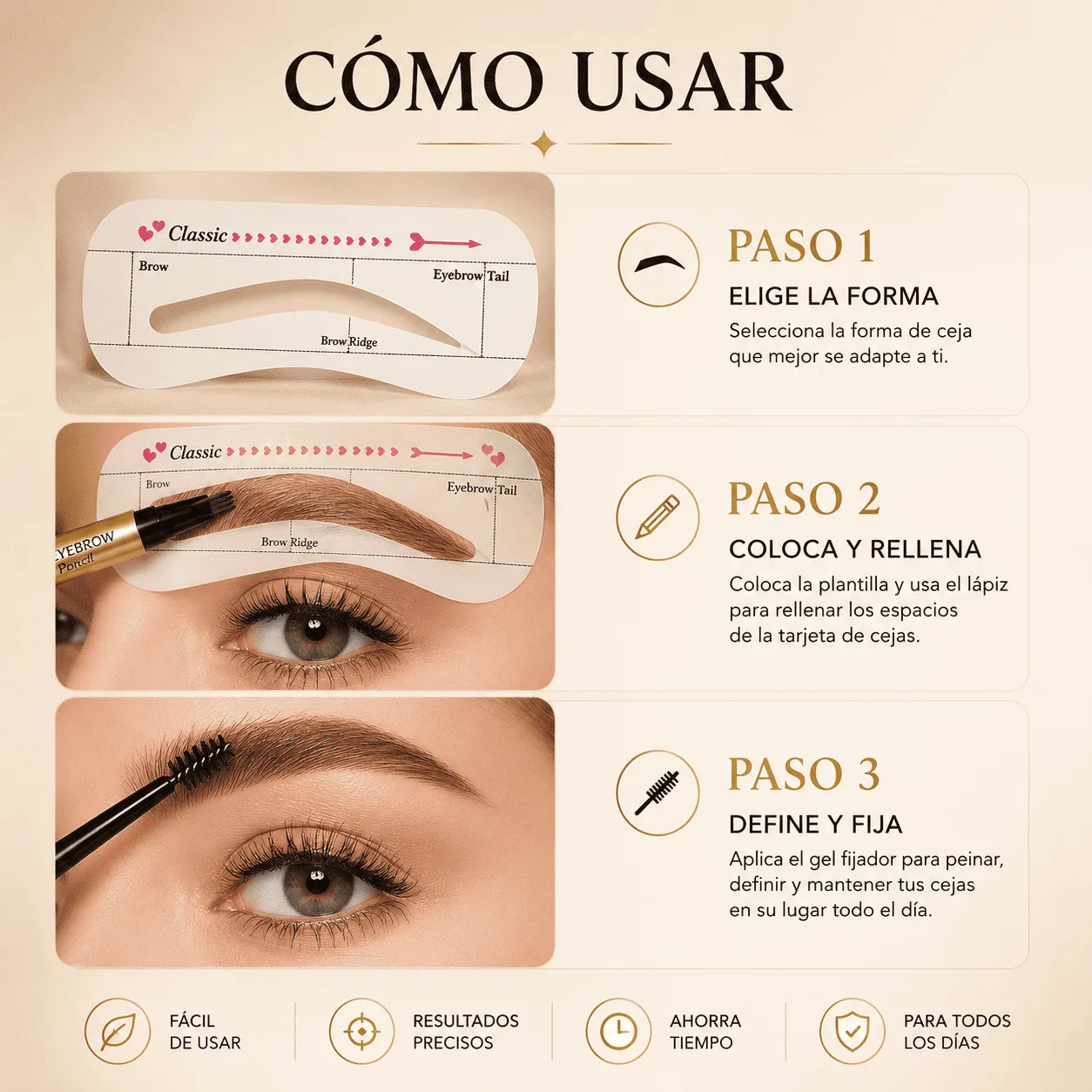 Lápiz de Gel y Crema para Cejas 3 en 1